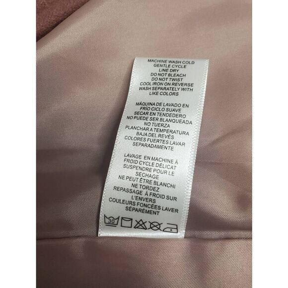 Simply Noelle Double Breasted Soft Cocoa Mauve Lace Embellished Peacoat - Picture 12 of 12